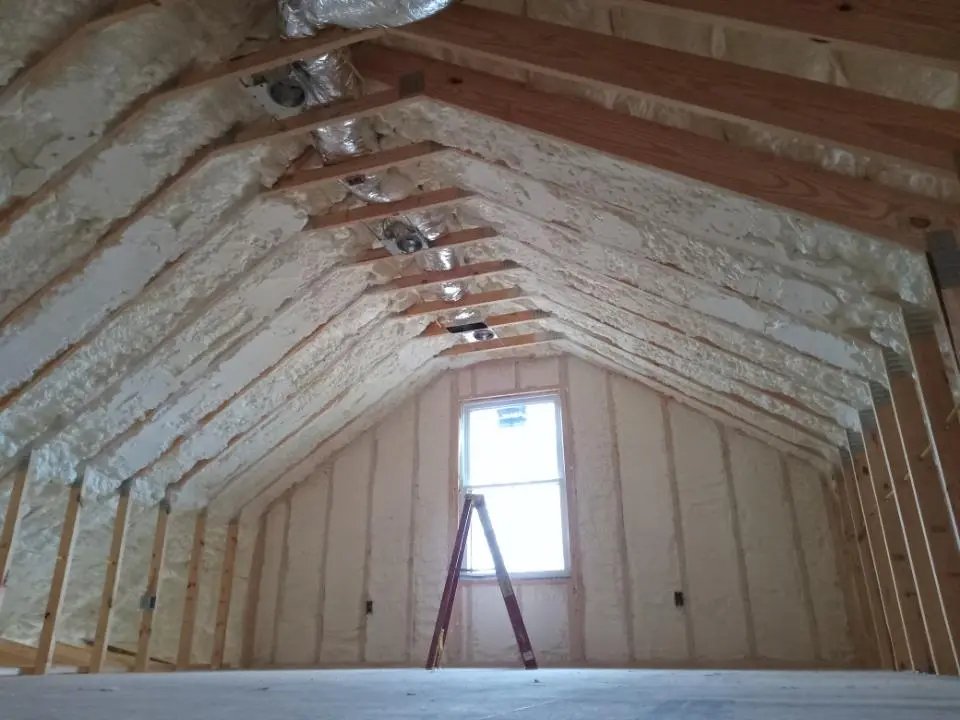 Spray foam roofing application for Crawl Space Insulation project in Oyster Bay